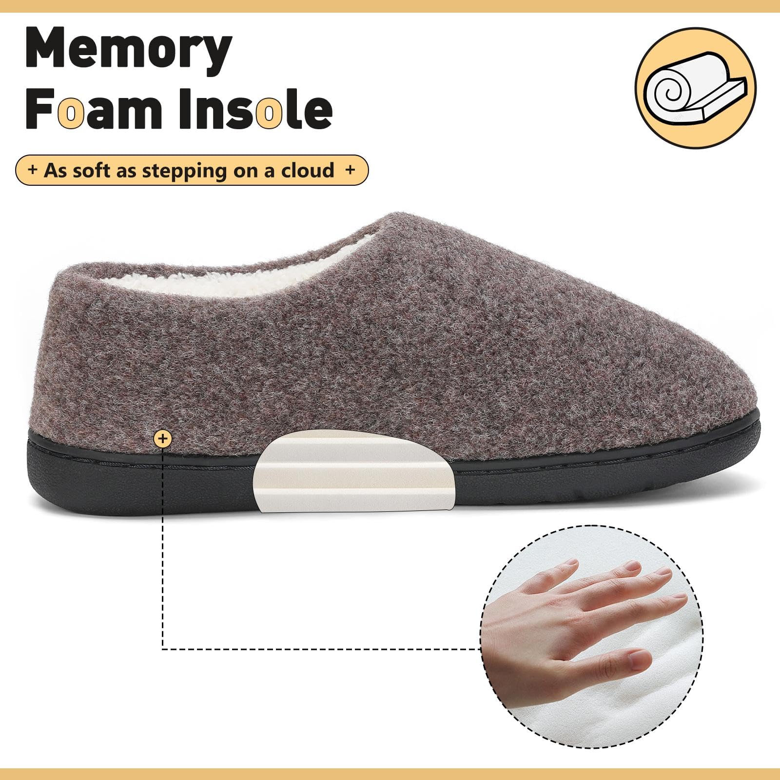 Mishansha Pantofole Inverno Calde in Memory Foam Ciabatte da Casa Antiscivolo Comode, Unisex-Adulto