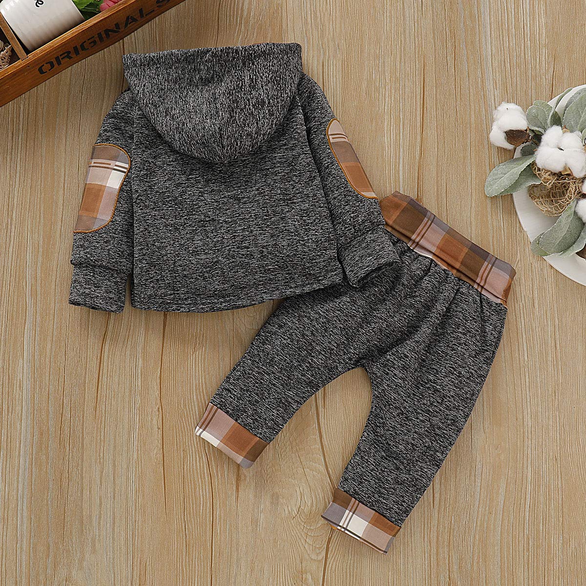 EDOTON Outfits Suit Neonato Bambina Manica Lunghe Cappuccio Vestiti Cappotto Floreale Top Felpa & Pantaloni Due Pezzi Suit