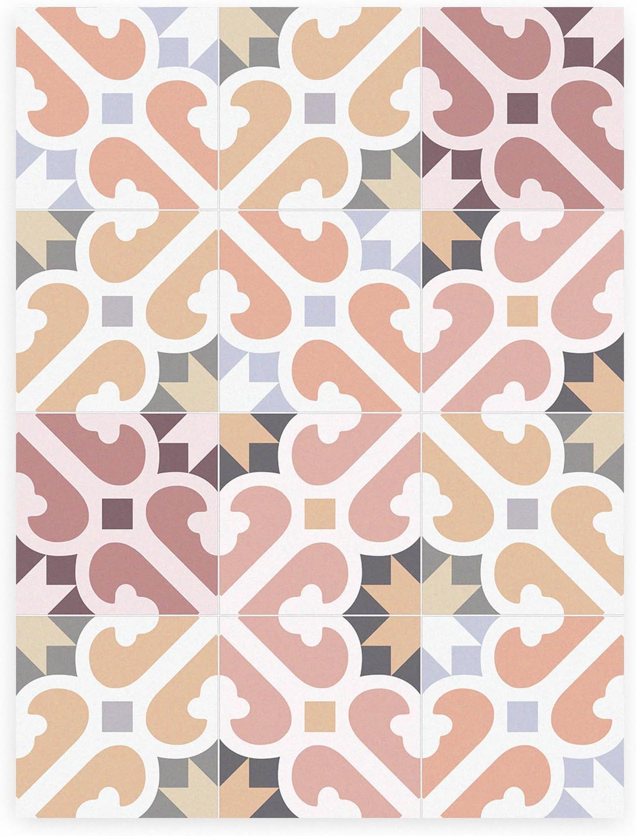 VINYL RUG. Barcelona's modernist hydraulic floor at your house. Mimosa Warm 60x80cm or 23,6x31,5 inch. Mat very easy to clean with a mop. Made in Barcelona.