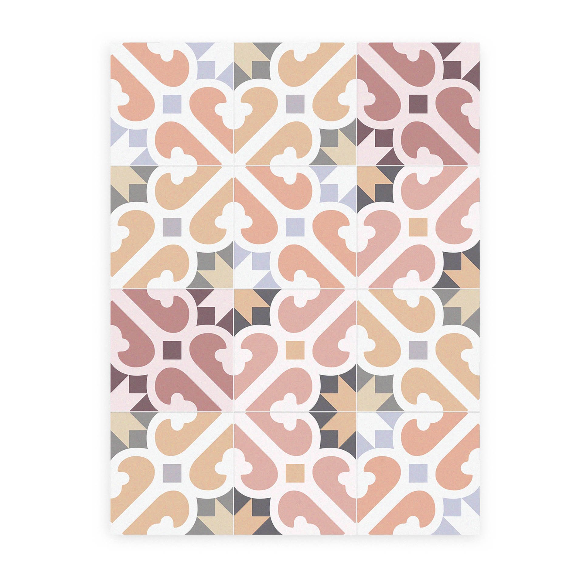 VINYL RUG. Barcelona's modernist hydraulic floor at your house. Mimosa Warm 60x80cm or 23,6x31,5 inch. Mat very easy to clean with a mop. Made in Barcelona.