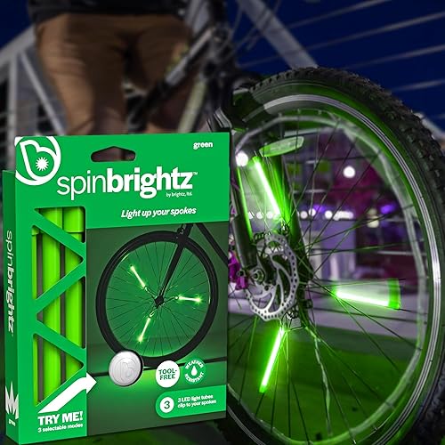 Brightz SpinBrightz - Luces de radios de bicicleta, luces de rueda de bicicleta, decoraciones de radios de bicicleta, luces de rueda de bicicleta,