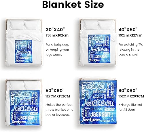 Vista 110 de Manta personalizada con texto, manta personalizada con nombre para madre, padre, adultos, amigos, amantes, perros, mascotas, manta de franela 01
