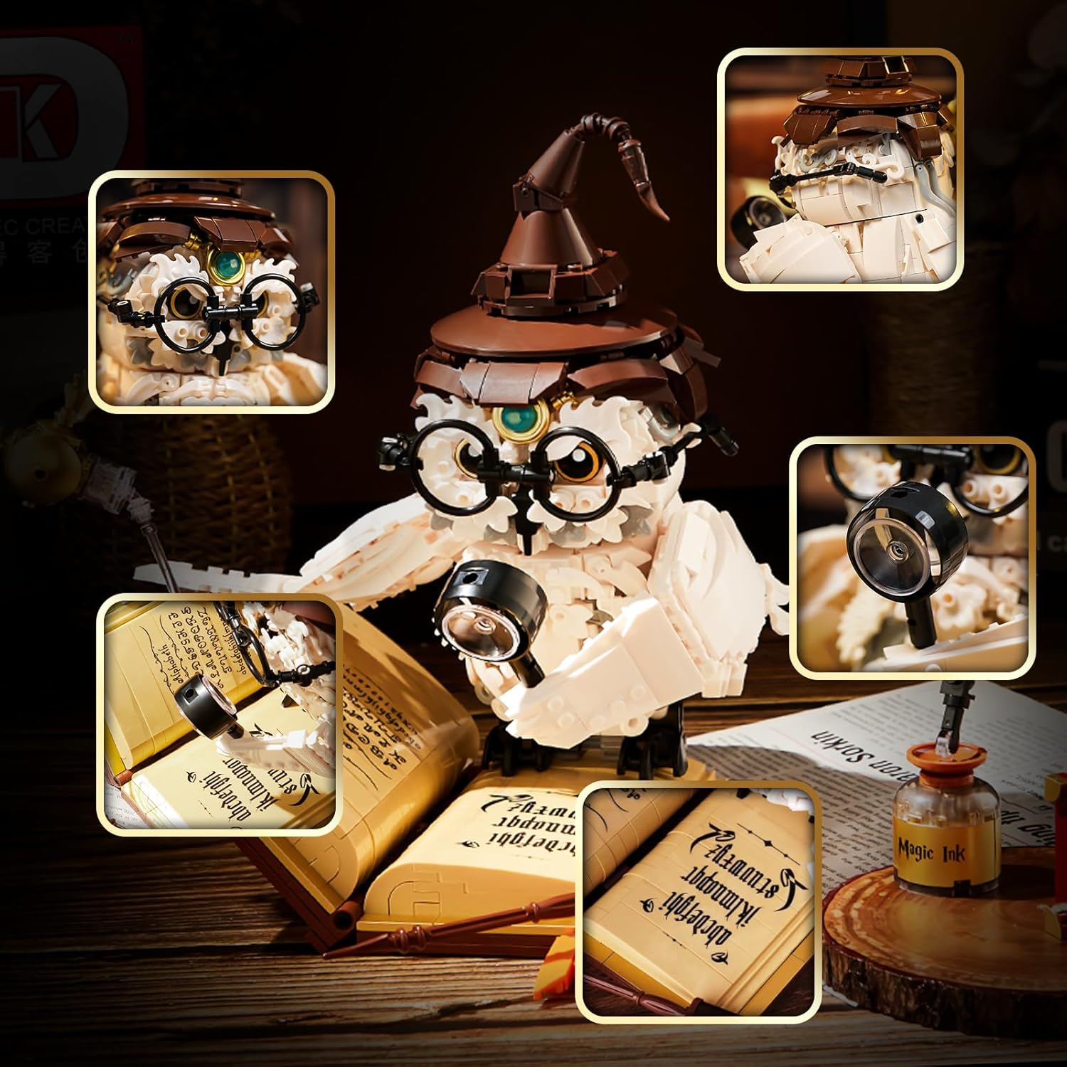 MOC Magic Owl Building Set- Compatible with Lego for Adults, Ideas Collection Model Set, Creative Gifts for Adults or Boys Girls Ages 8+