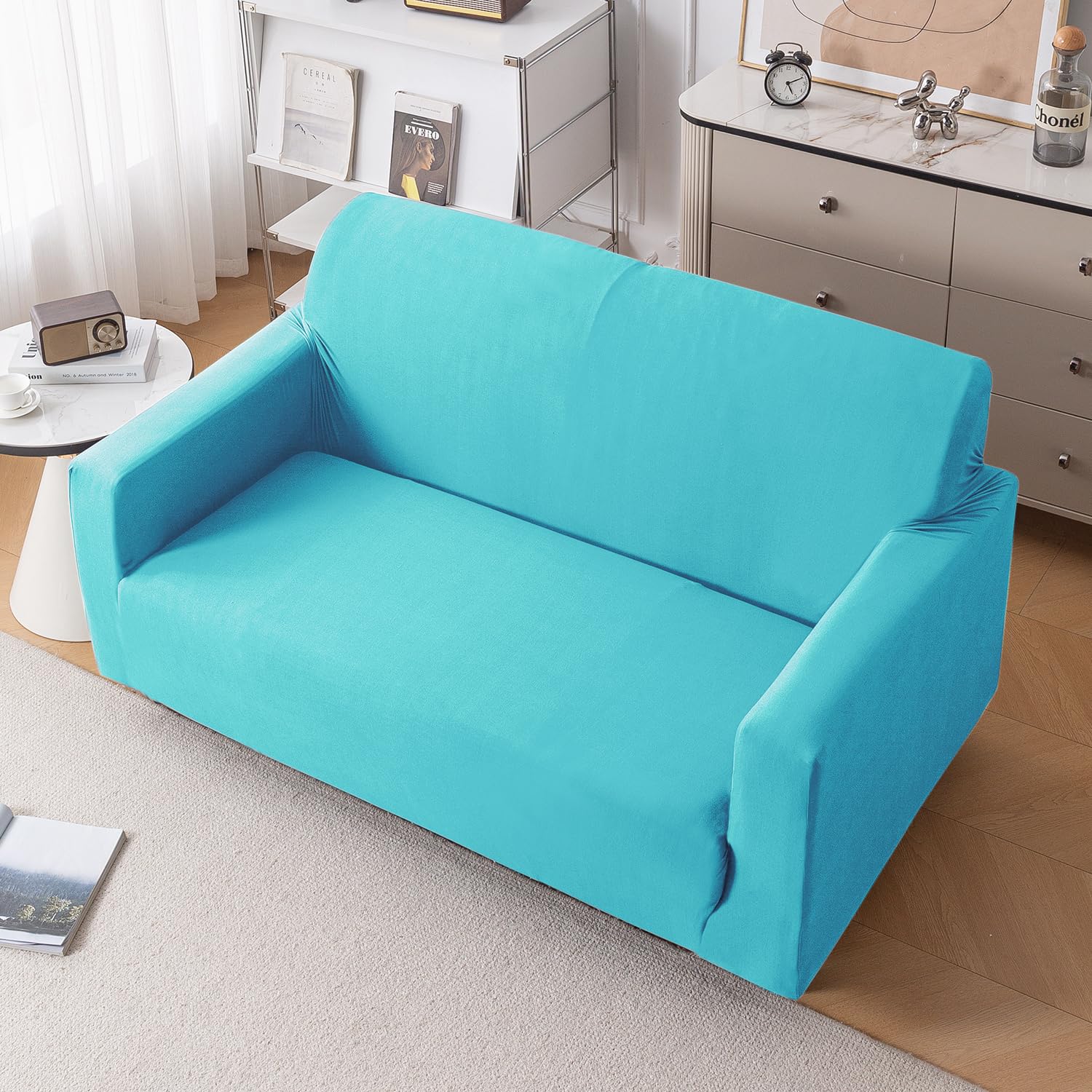 Navy Blue Sofa Cover - 3 Seater SereneSolids -32 Navy Blue Sofa Cover - 3 Seater SereneSolids -32