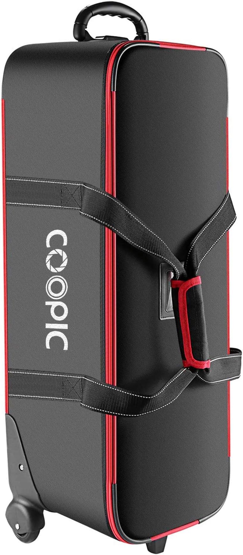 COOPIC TB-100 Durable Photo Studio Equipment Carry Bag, 103cmx34cmx31cm Carrying Trolley Case, Padded Compartment Wheel Handle Trolly for Light Stand Tripod Strobe Light Umbrella Photo Studio