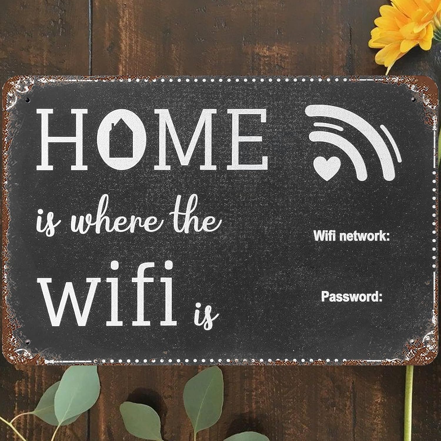 Kwqdozf Tin Sign-3 12X16inch Home Is Where The Wifi Is Vintage Metal Aluminum Tin Sign Door Si