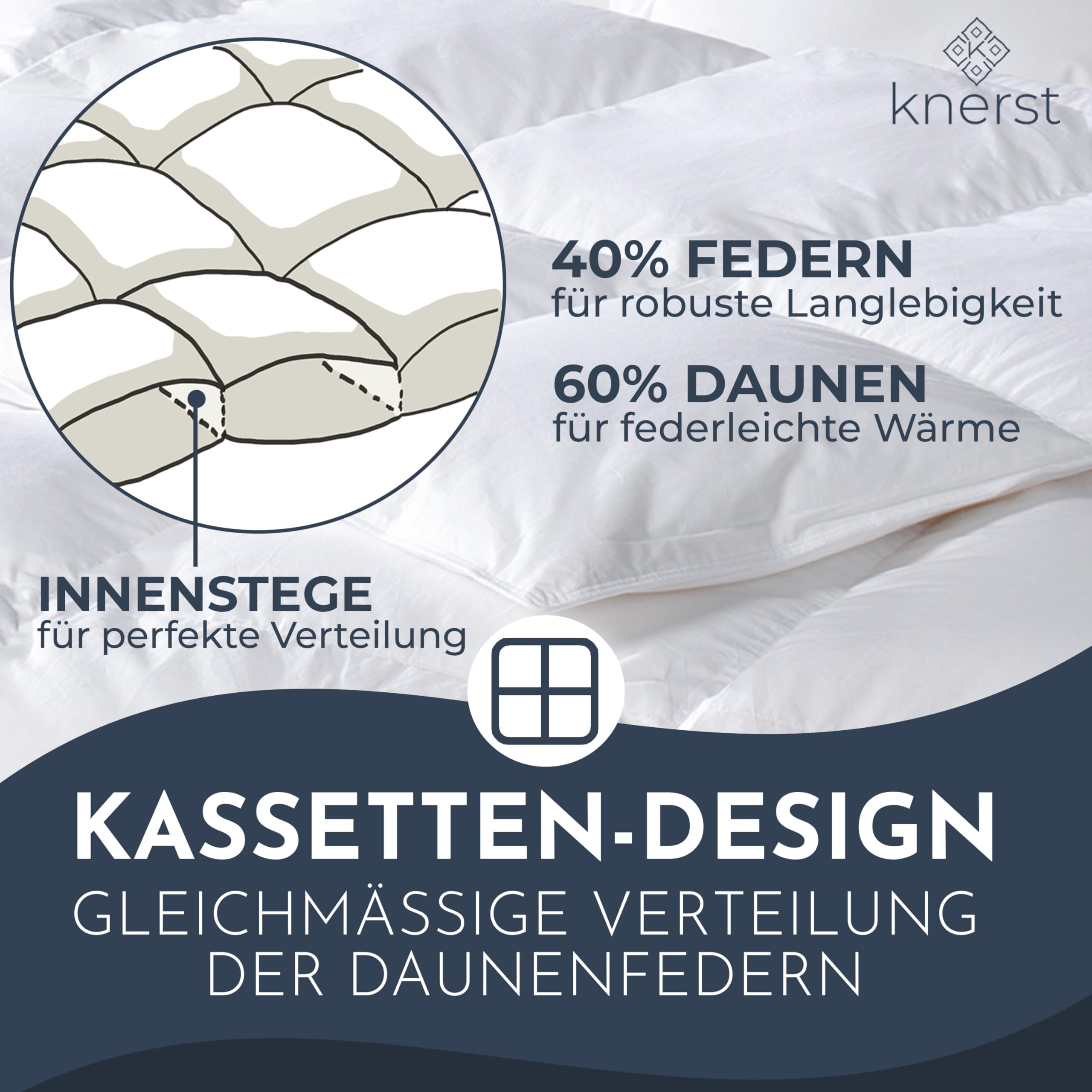 Daunendecke 155x220 cm Made in Germany - Bettdecke Wärmegrad: Extra Warm - ultraweiche Winter Bettdecke mit 1.600g Füllgewicht - Ökotex, Nomite & Downpass - Daunendecke 155x220 Winter OHNE Lebendrupf
