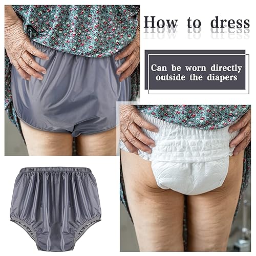 Miniatura 4 de Ropa interior para adultos, a prueba de fugas, para incontinencia, lavable, de bajo ruido, reutilizable, impermeable, pantalones para adultos, para
