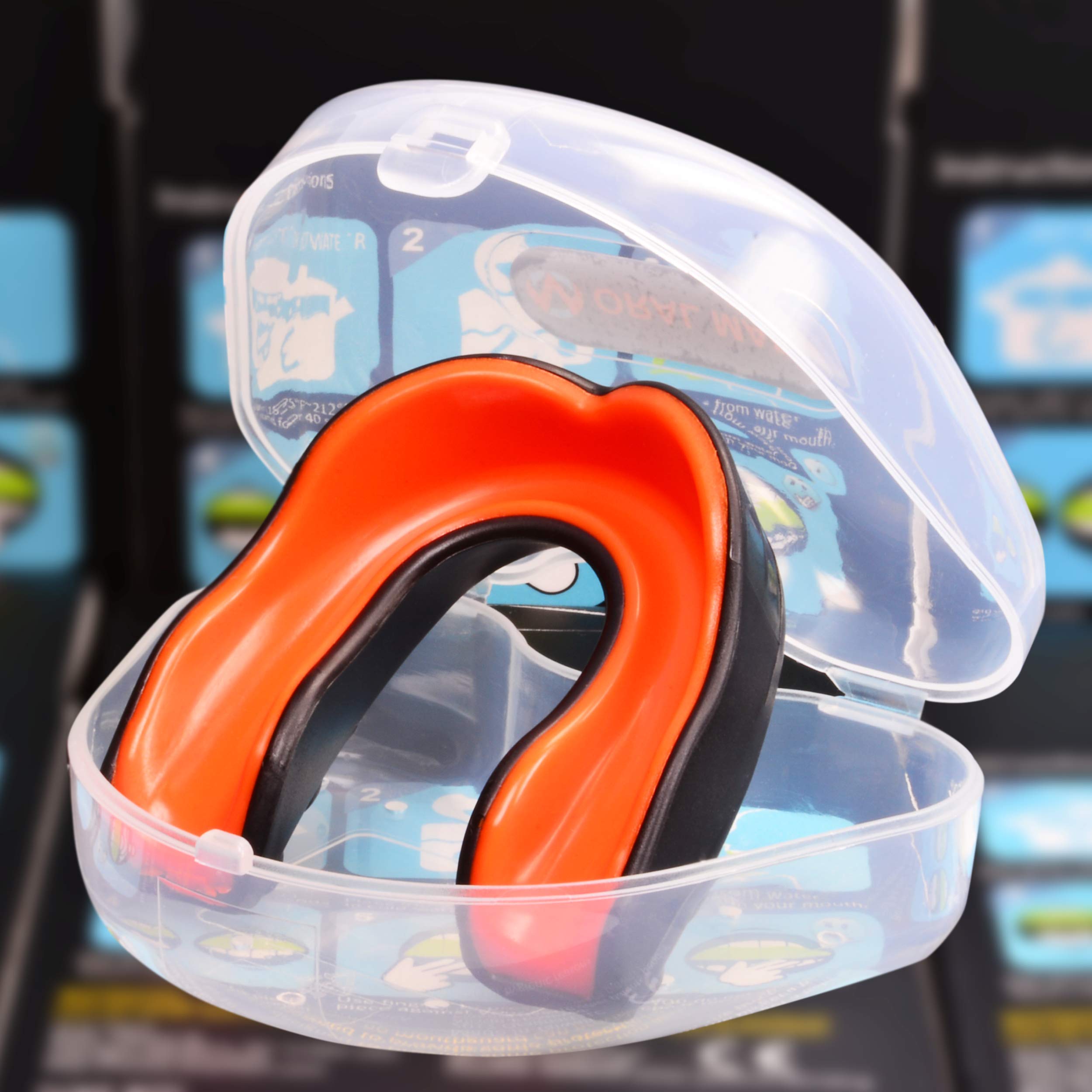 Oral Mart Sport Mundschutz für Erwachsener (Schwarz/Orange)