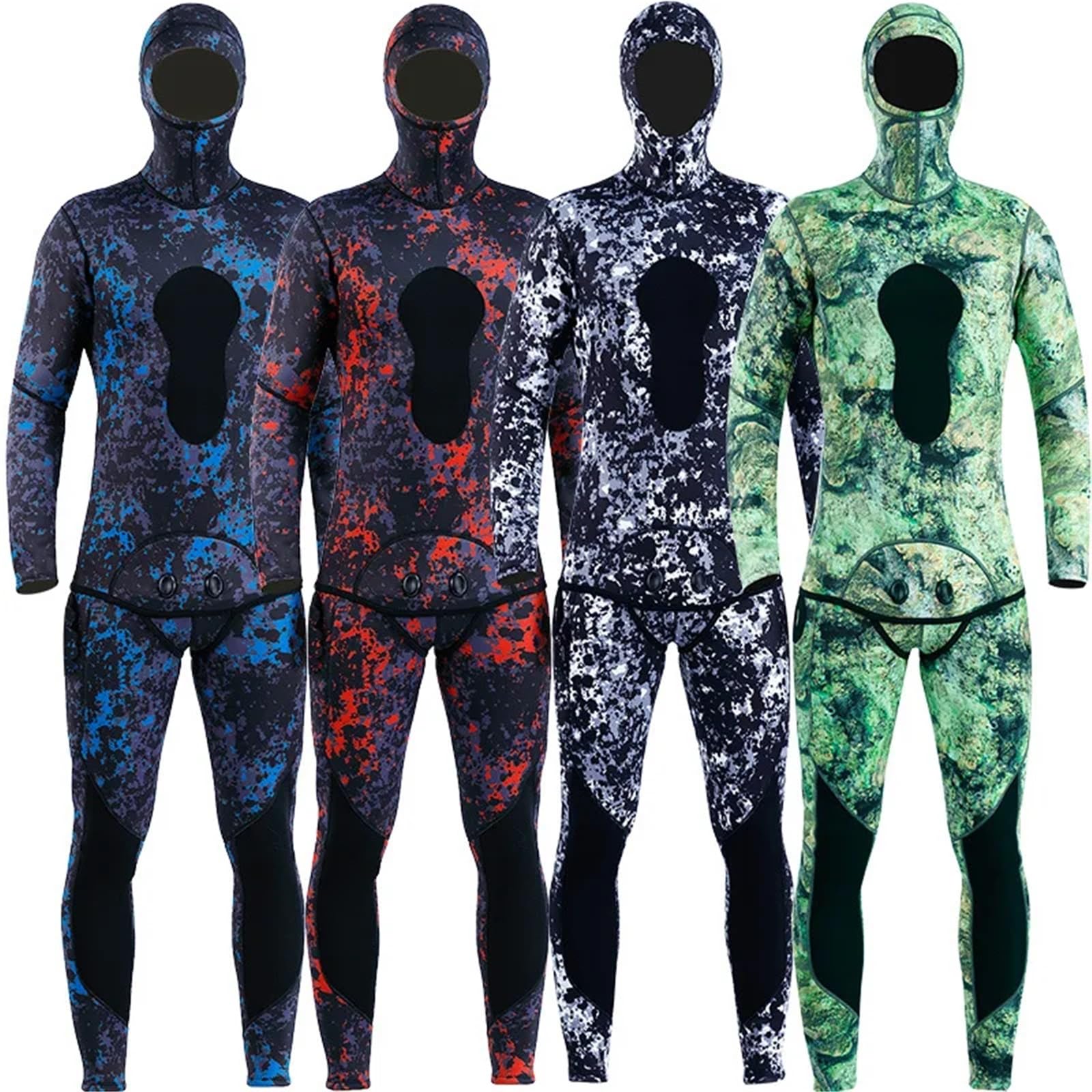 Tuta da Immersione in Neoprene Muta Mimetica da 3,0 mm Set 2 Pezzi for Pesca Subacquea e