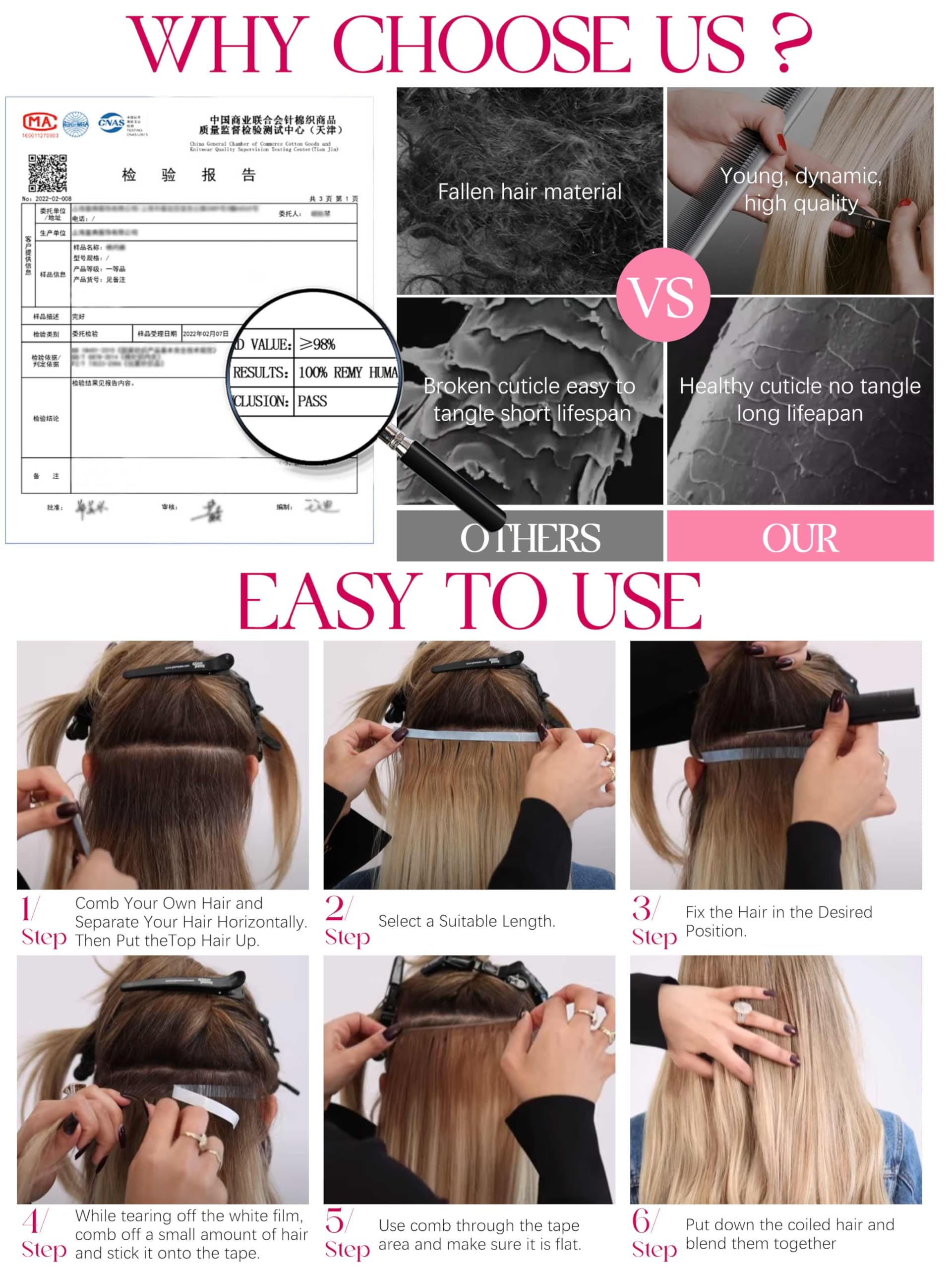 20 Inch Human Hair Tape In Extensions 60g Invisible Weft Reusable Amazon.com : WENNALIFE Tape in Hair Extensions Human Hair  main image 4
