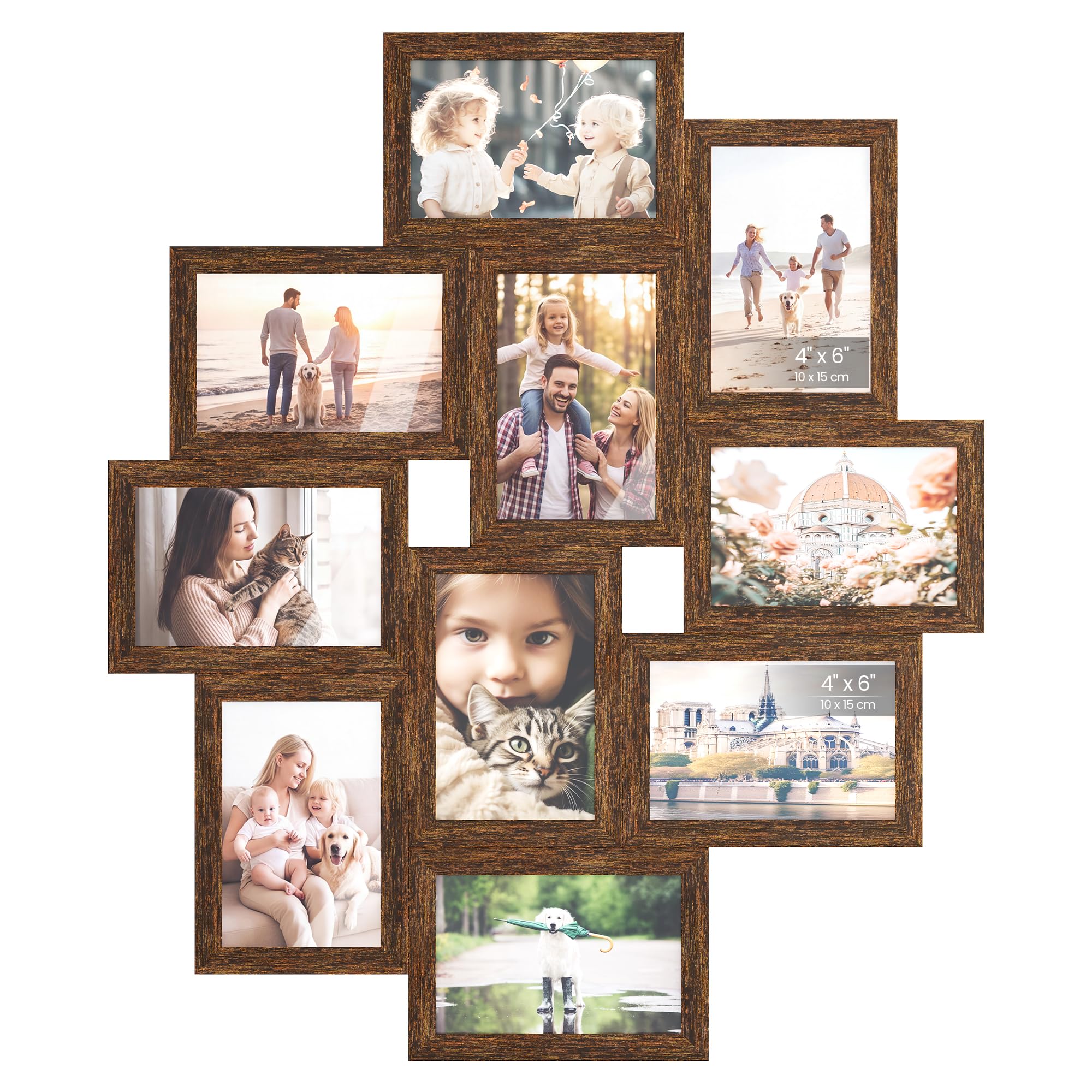 SONGMICS Picture Frames Wall Hanging, Set of 10, 4 x 6 inches