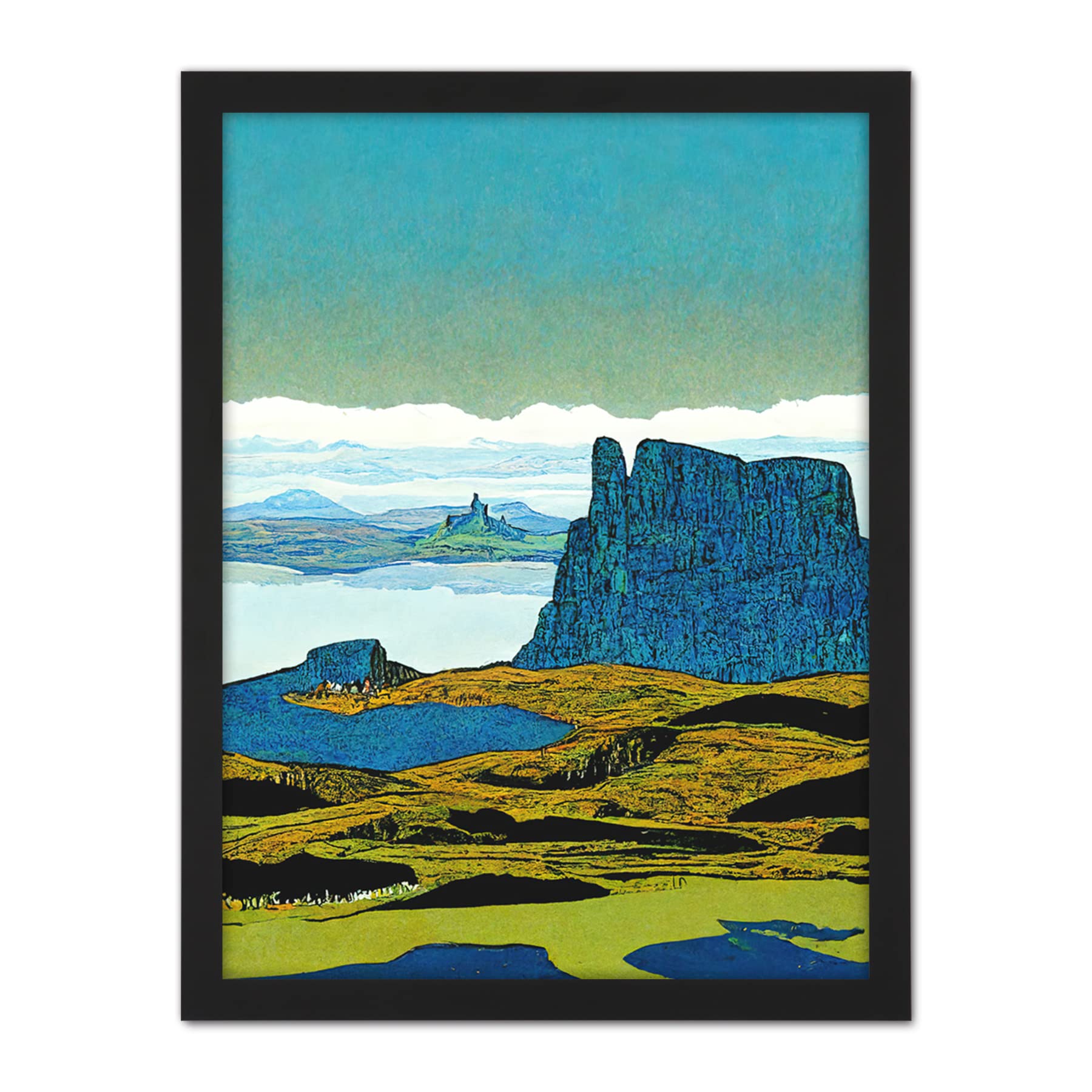 Doppelganger33 LTD The Storr Isle Of Skye Scottish Landscape Artwork Framed Wall Art Print 18X24 Inch