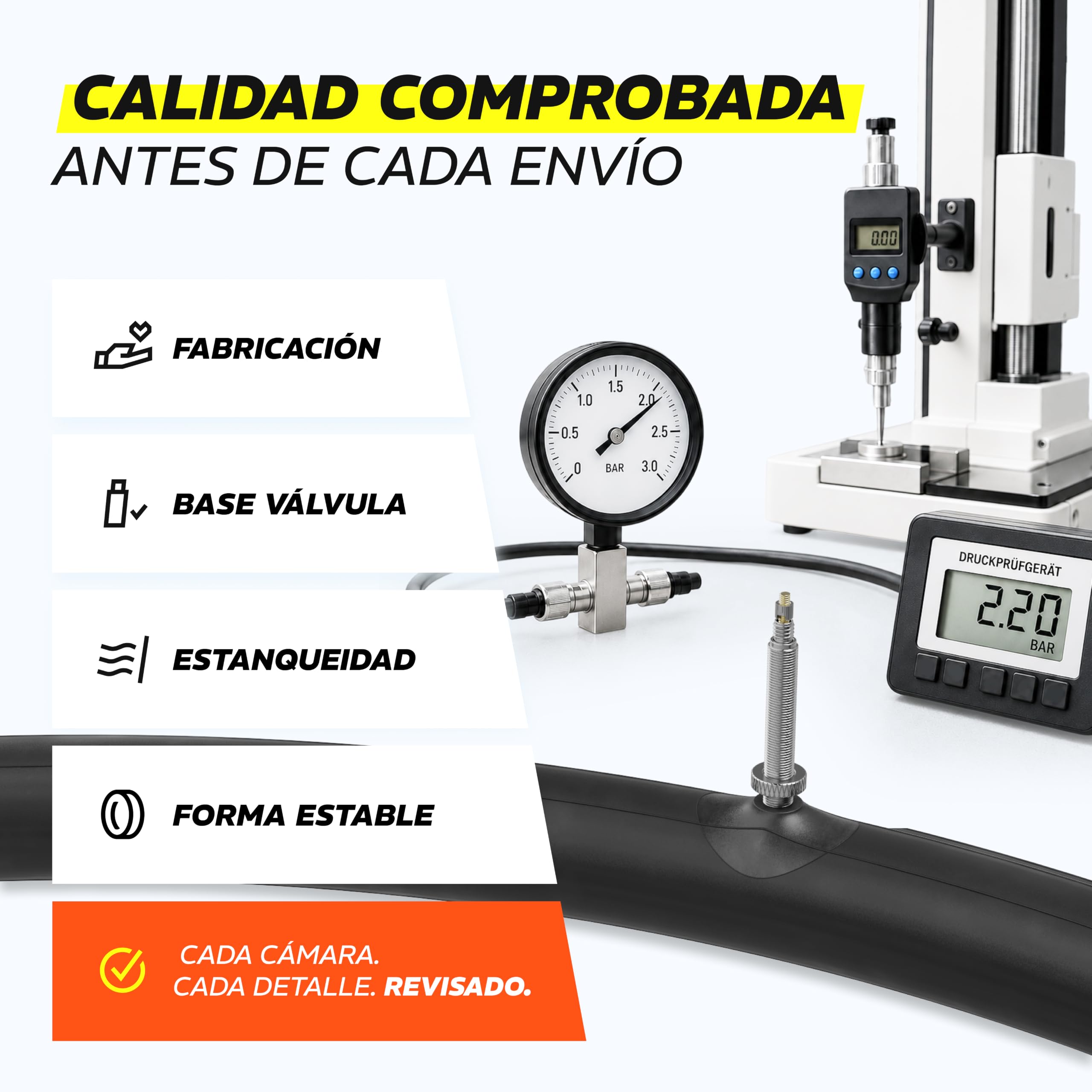Alphatrail MTB Cámara de Bicicleta Rick 26 Pulgadas SV Presta Válvula 2X Cubierta Compatible Schwalbe, Michelin, Continental, Conti, Maxxis, Vittoria & Kenda