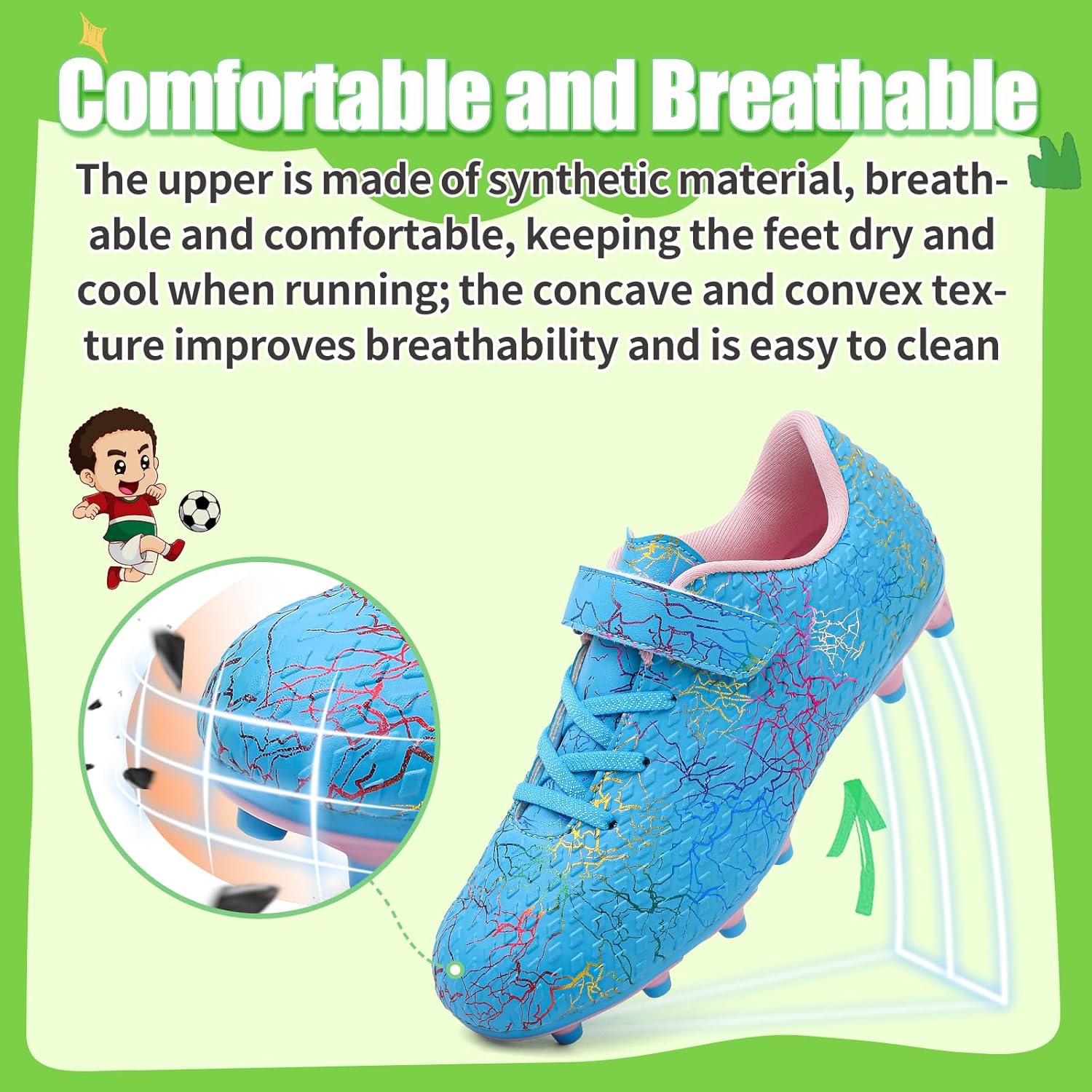 Kids Soccer Cleats Boys Football Cleats Girls Soccer Shoes Youth Football Shoes AG