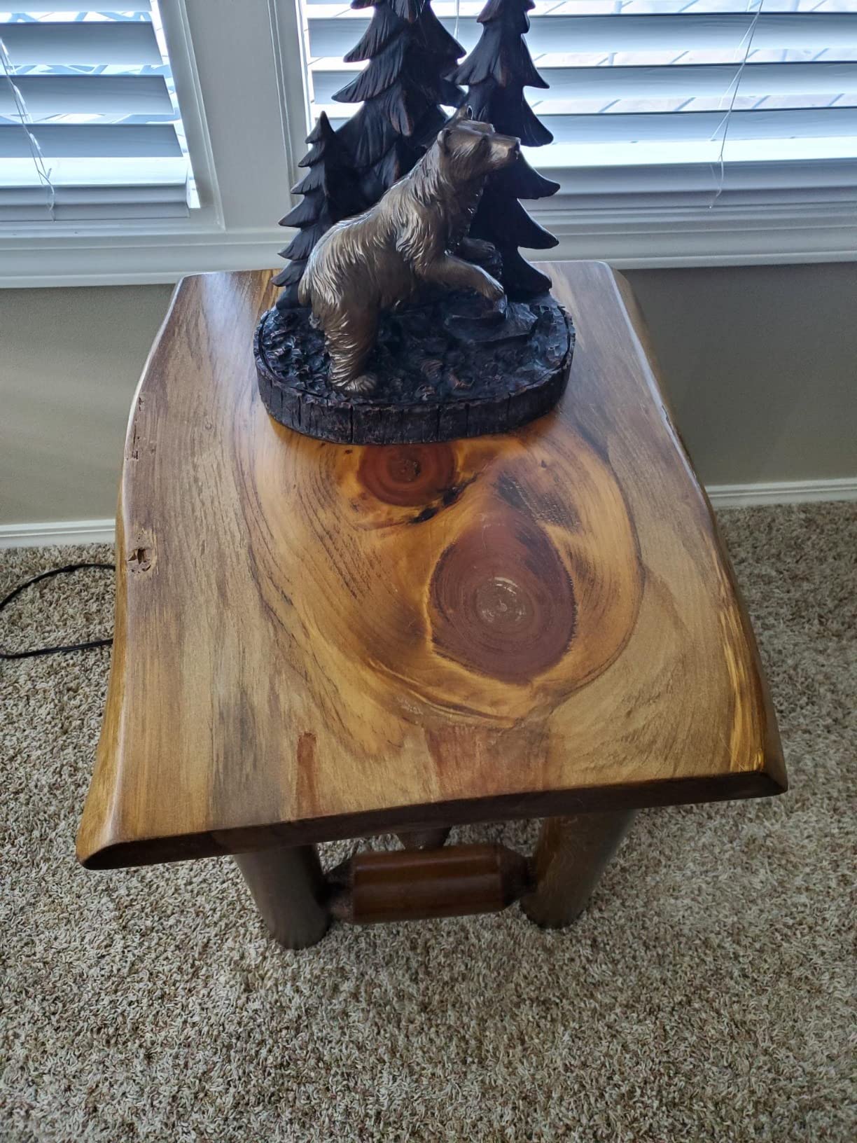 32/mo Finance Rustic Log Coffee and End Table Set Pine and Cedar