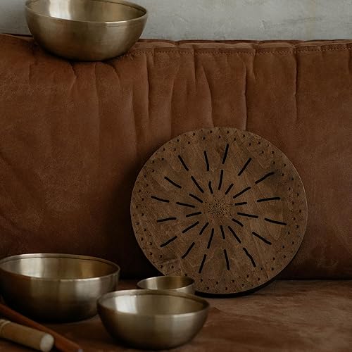 Miniatura 25 de Disco de cascada de 20 pulgadas meditativo de madera para baño de sonido relajante forma de géiser (sin bolsa)