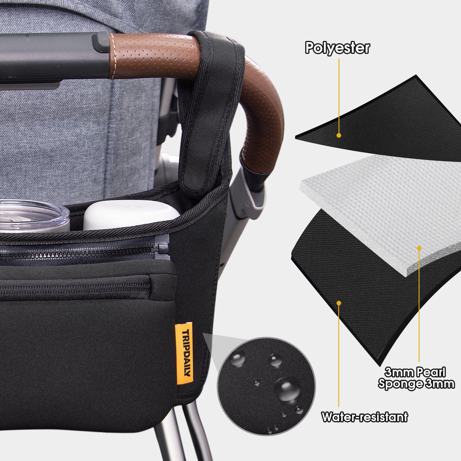 Amazon.com : Boffinby Parent Organizer Bag, Stroller Organizer Fits for Uppababy  Vista, Cruz, Minu, Stroller Caddy with Cup Holder, Zippered Pocket,  Multiple Pockets and Adjustable Straps, Easy to Carry : Baby