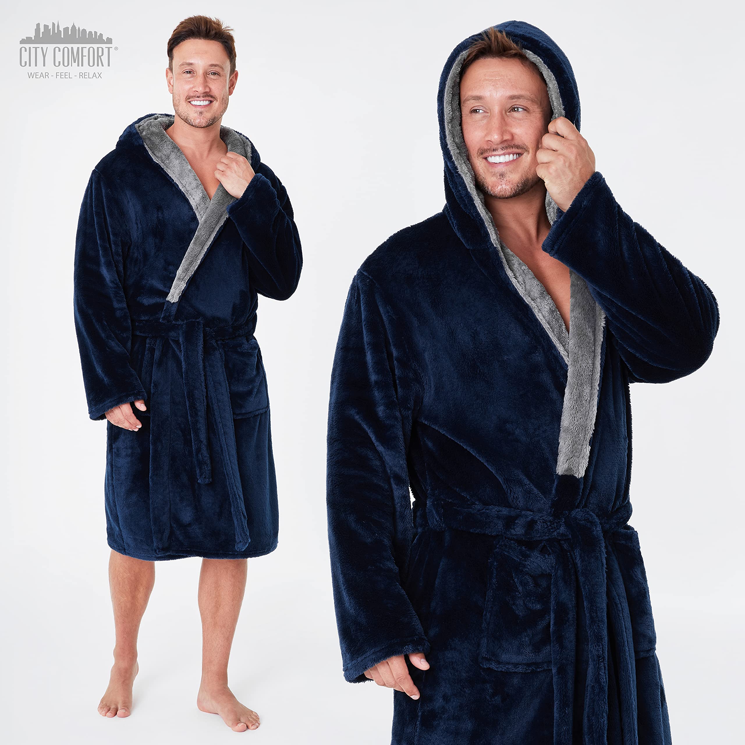 CityComfort Vestaglia Uomo Invernale, Vestaglia da Notte in Pile Morbida e Calda