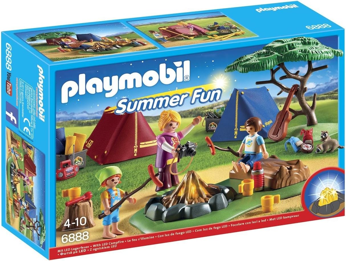 Playmobil 6888 Summer Fun Camp Site with LED Fire, Fun Imaginative Role-Play, PlaySets Suitable for Children Ages 4+