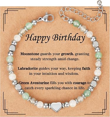 Happy Birthday Gifts for Women, Best Friend Friendship BFF Bestie Sister Bracelets Gifts for Friend Sister Retirement Mom Daughter Wife
