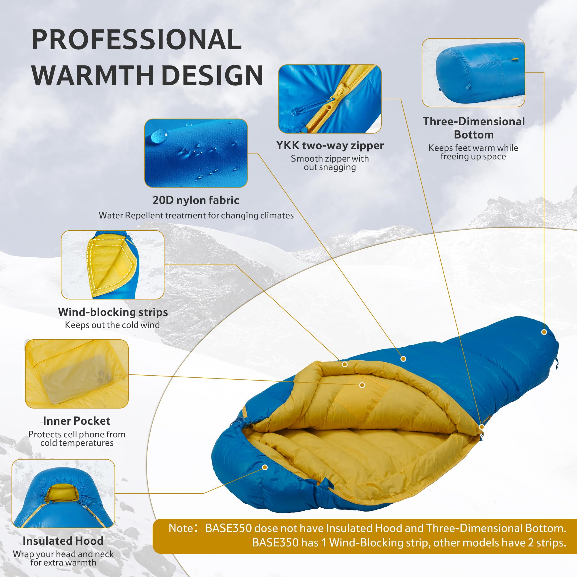 Naturehike Snow Petrel Base śpiwór puchowy, 90% zawartości Down, RDS Outdoor Professional Camping śpiwór puchowy, śpiwór dla dorosłych
