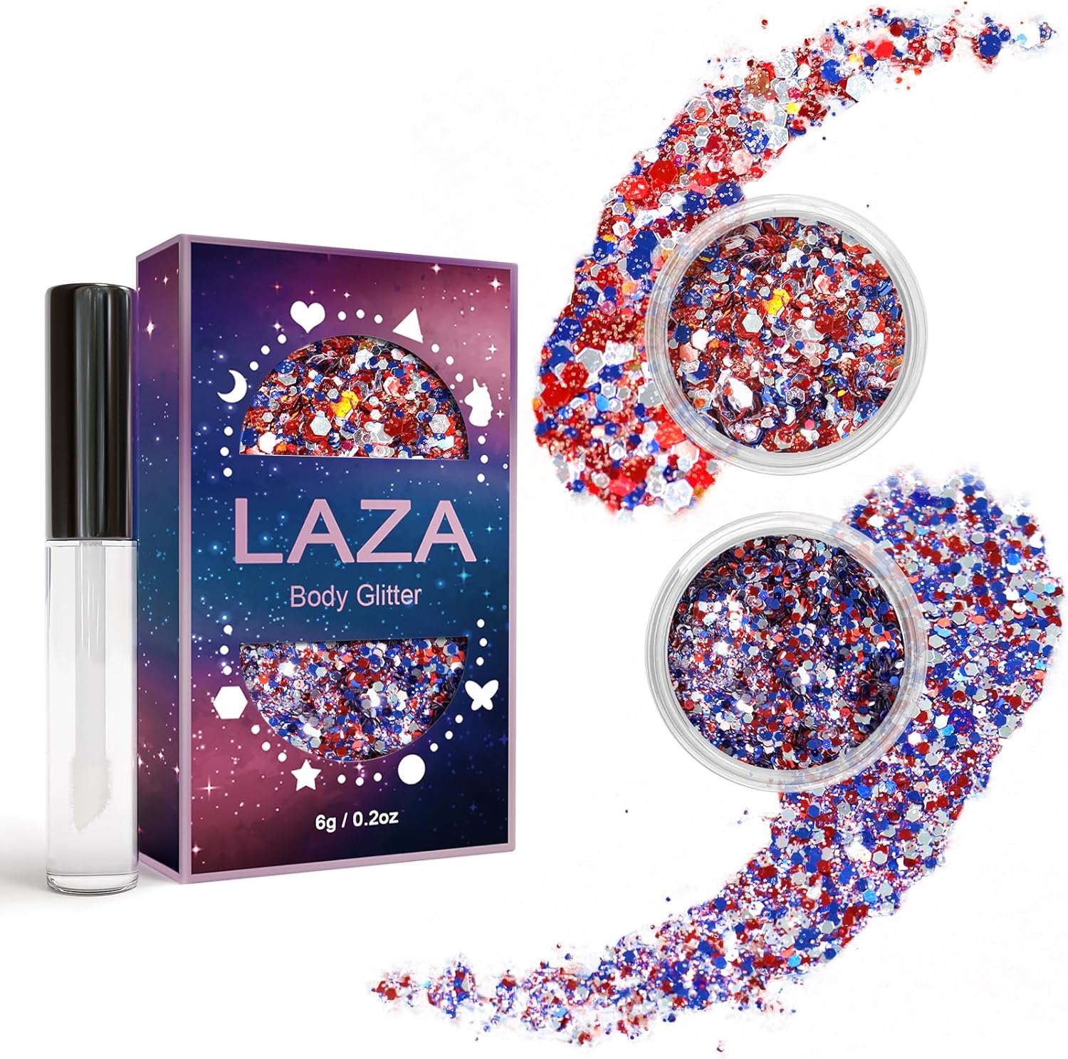 Laza Body Glitter, 2 Jars