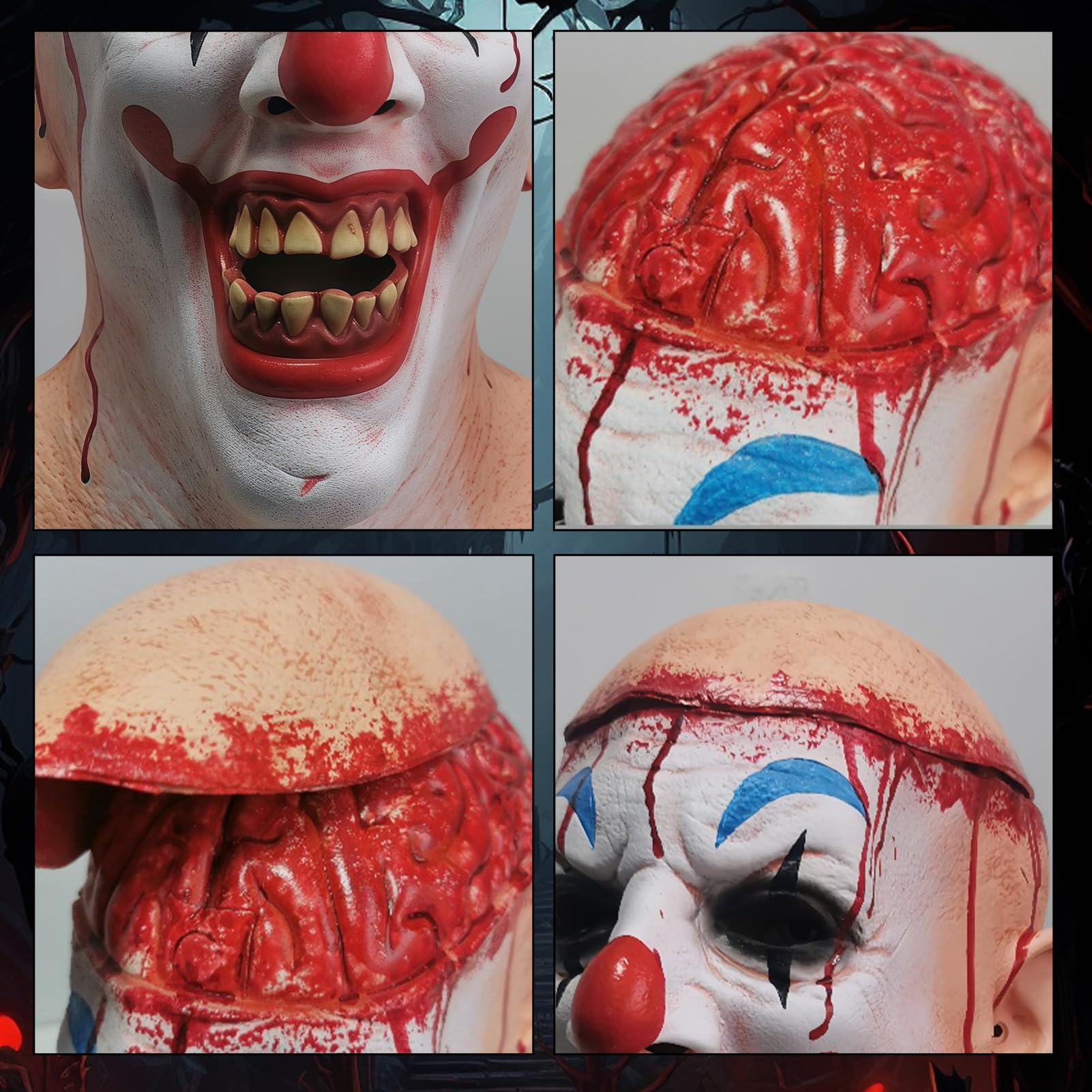 Maryparty Scary Clown Mask Joker Scary Creepy Halloween Costume for Cosplay Props (Style-2) - Image 3