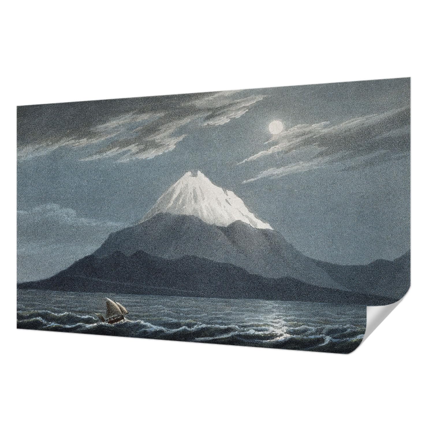 Papier peint panoramique 416x254 cm pour salon décoration murale nuit au clair de lune