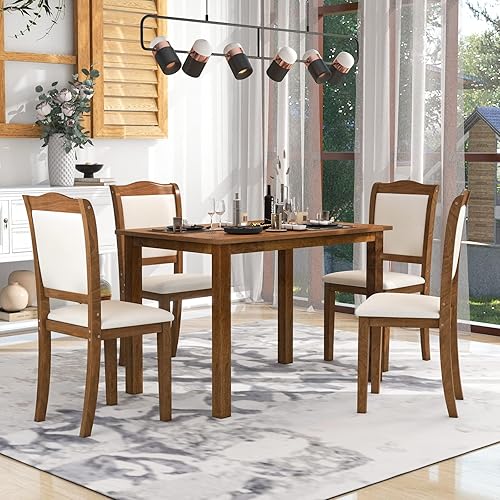 Juego de mesa de cocina y sillas para 4 juegos de 5 mesas de comedor de estilo simple rectangular con 4 sillas de comedor tapizadas juego de mesa de disponible en Yaxa Colombia