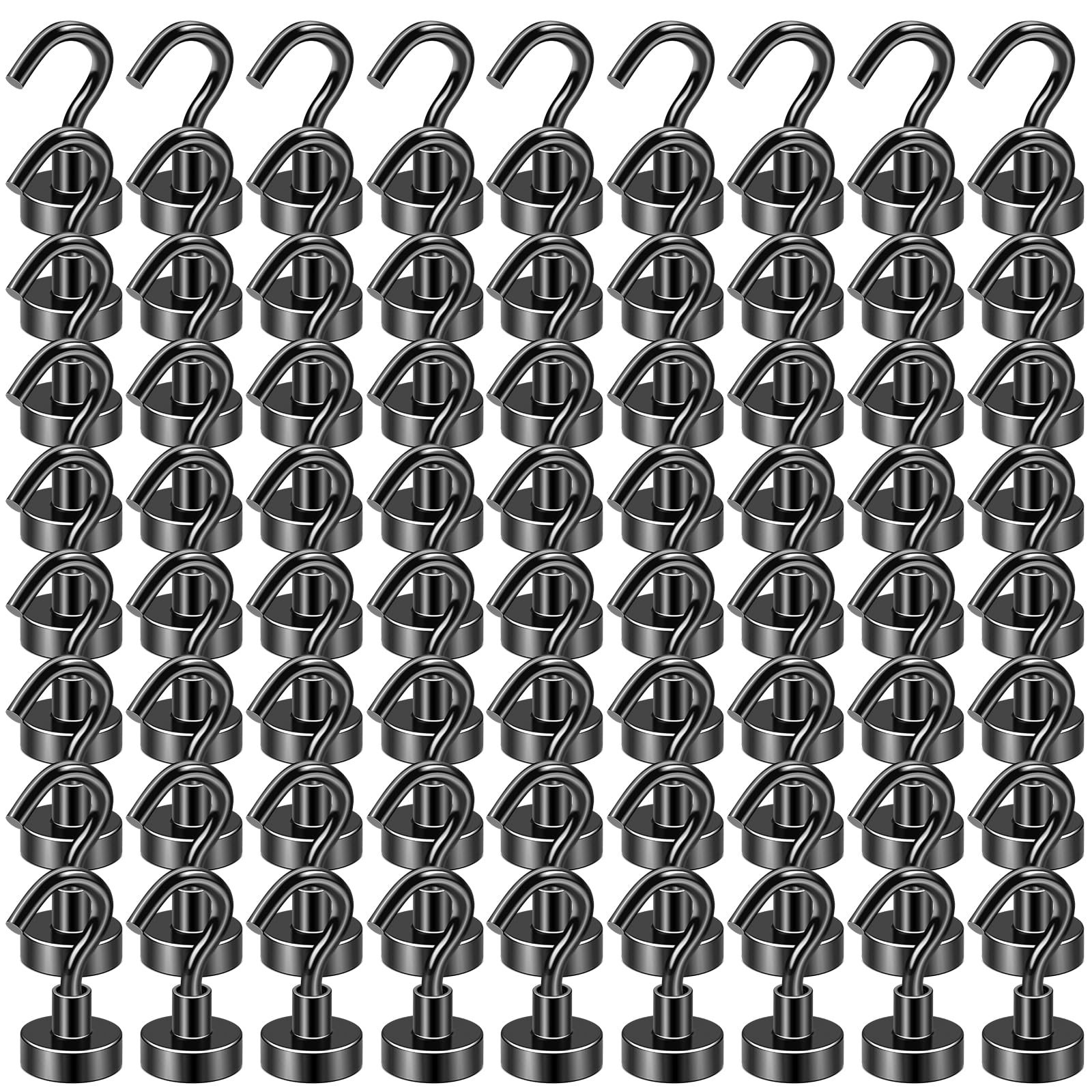 DIYMAG Magnetic Hooks 100pcs 30lbs Cruise Essentials 2026 Magnet Hook Black