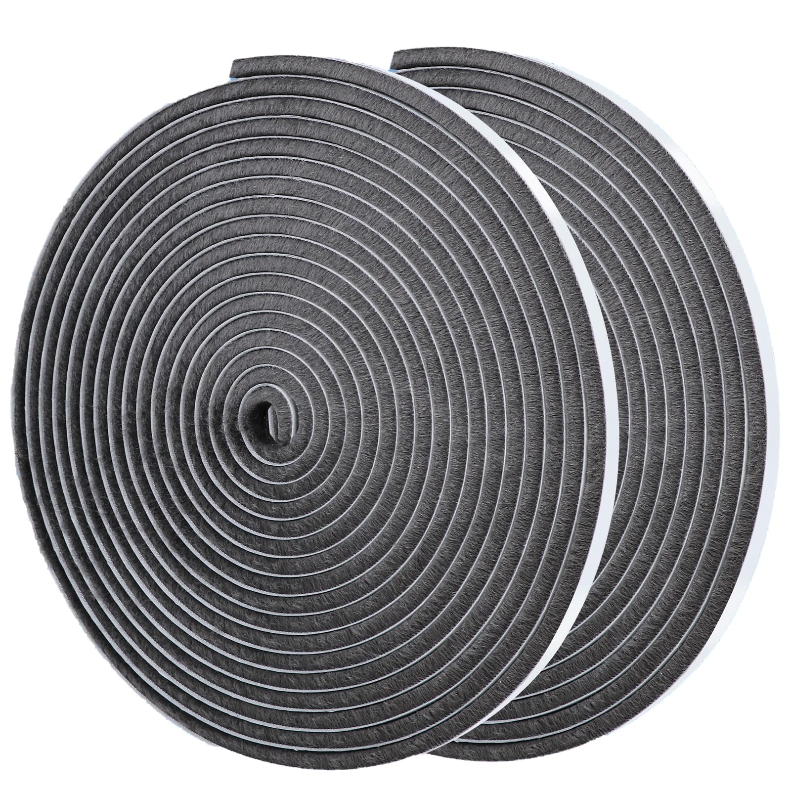 COUMENO 20m Premium Brush Weather Stripping, 9mm x 9mm, Self-Adhesive Draught Excluder for Windows & Doors. Light Blocking & Dustproof Seal Strip for Sliding Doors, Wardrobes, Cabinets (Grey)