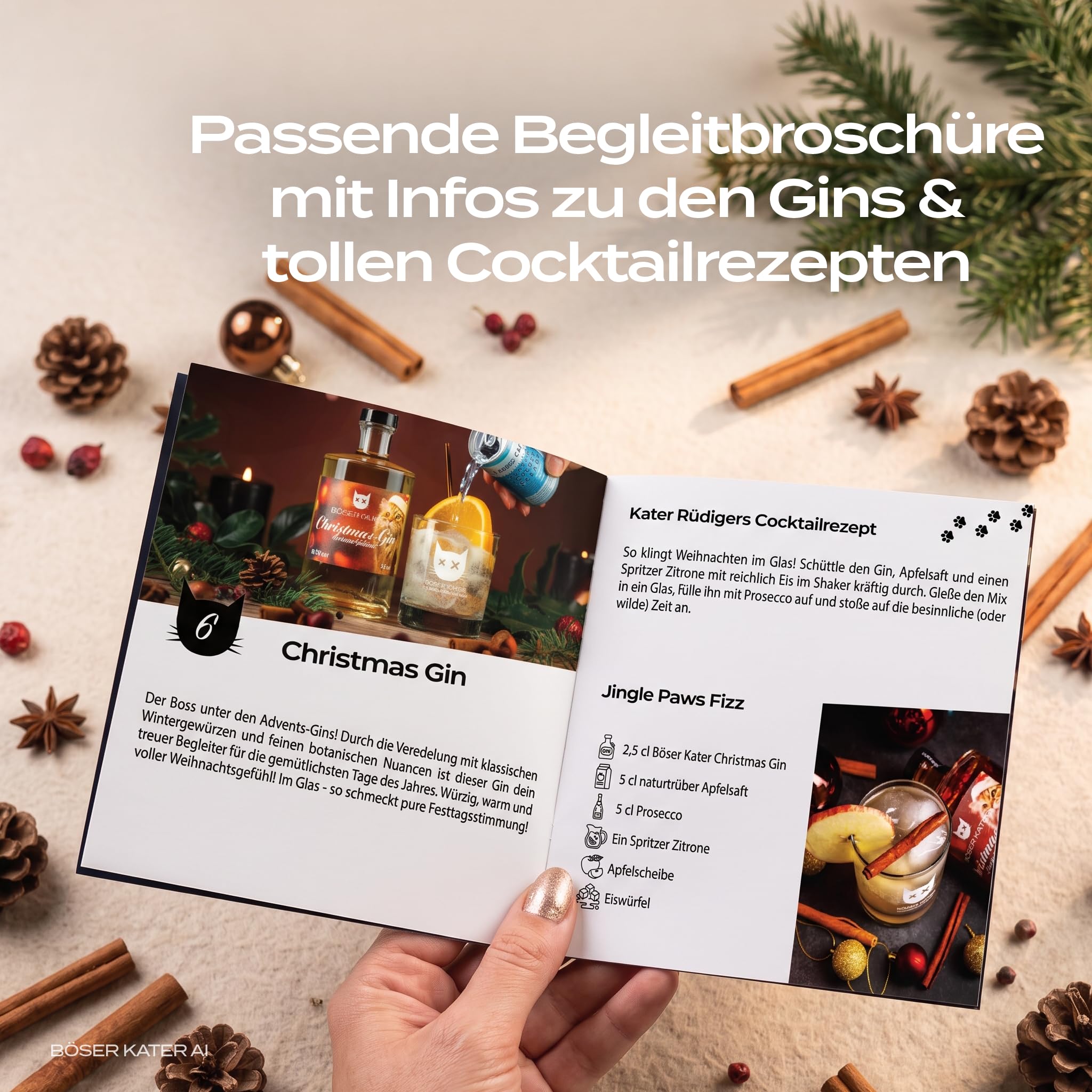 BÖSER KATER Gin Adventskalender 40% Vol. 24x0,025l