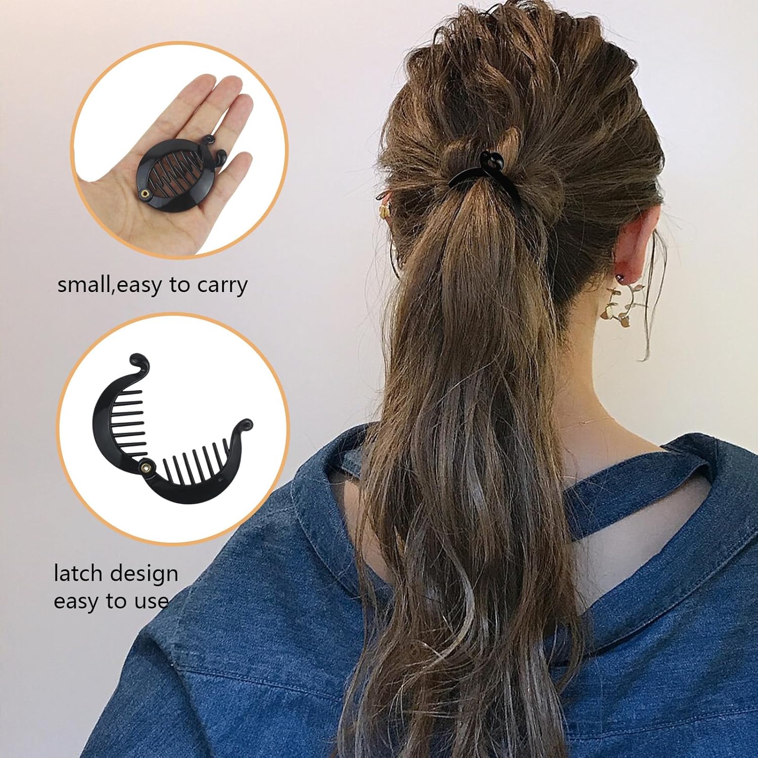 18 PCS Banana Hair Clips Classic Clincher Combs Fishtail Hair Clip Ponytail Hair Holder for Women Girls, 4 Styles - Image 4