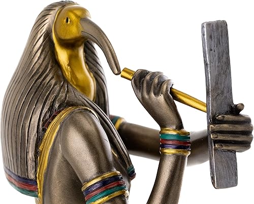 Miniatura 5 de Top Collection Thoth Statue – Escultura del dios del conocimiento y la sabiduría del antiguo Egipto en bronce fundido en frío de primera calidad,