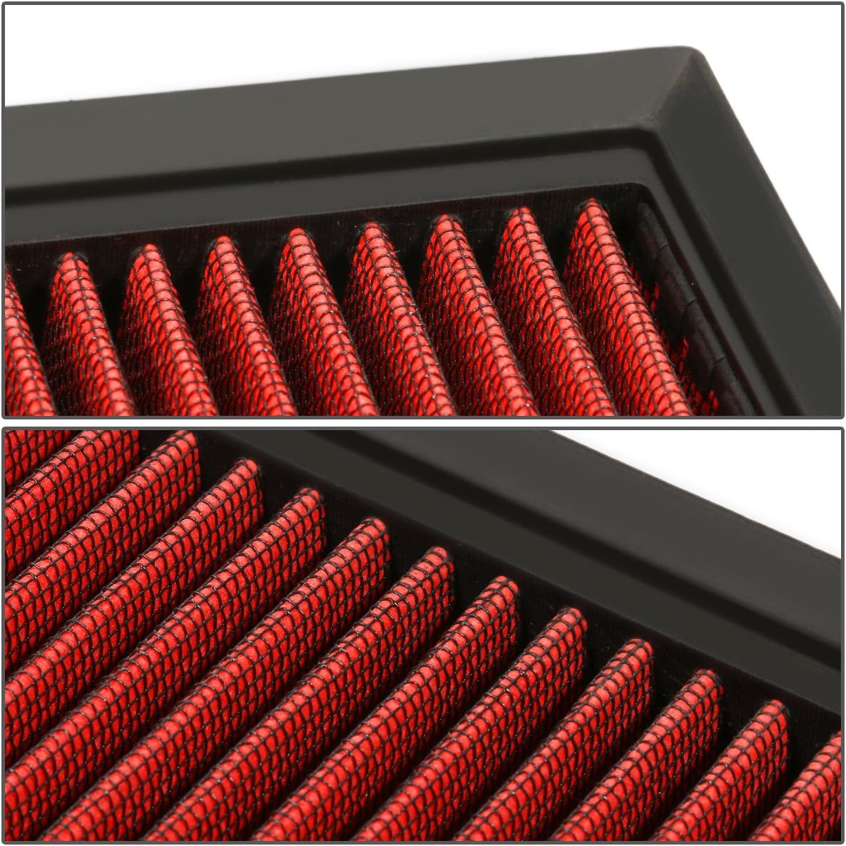 Auto Dynasty High Flow Engine Air Panel Filter Drop-in Reusable & Washable Compatible with Lincoln Town Car Mercury Grand Marquis 1992-2011 CA5056 (Red)