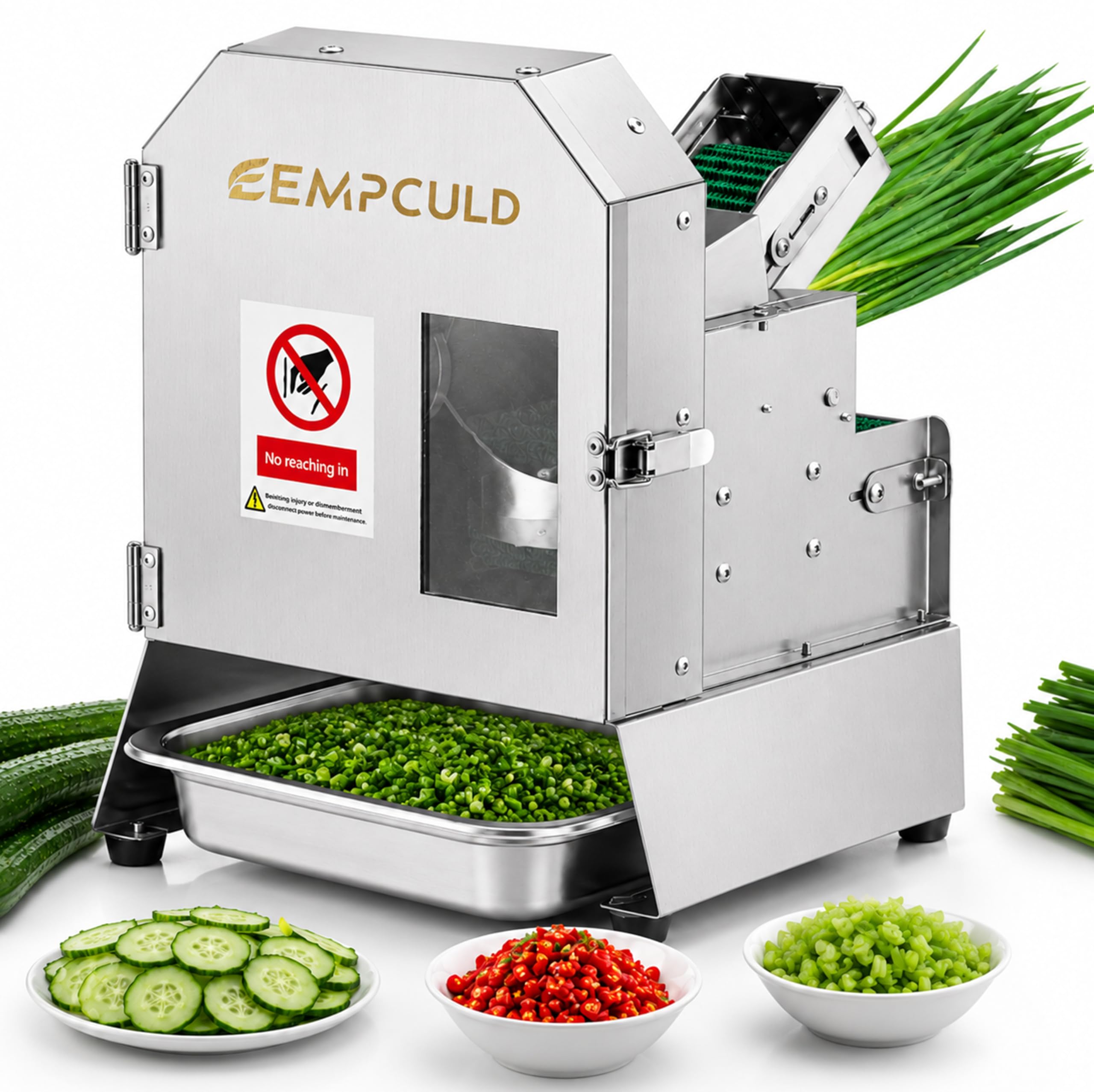 Electric Vegetable Slicer, 300W Conveyor Belt Cutter, 1-35mm Adjustable