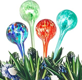 Plant Self Watering Globes Colorful - Set of 4, Automatic Plant Watering Devices, Self Watering Planter Insert, Watering Globes for Indoor Plants, Watering Bulbs for Indoor & Outdoor Plants