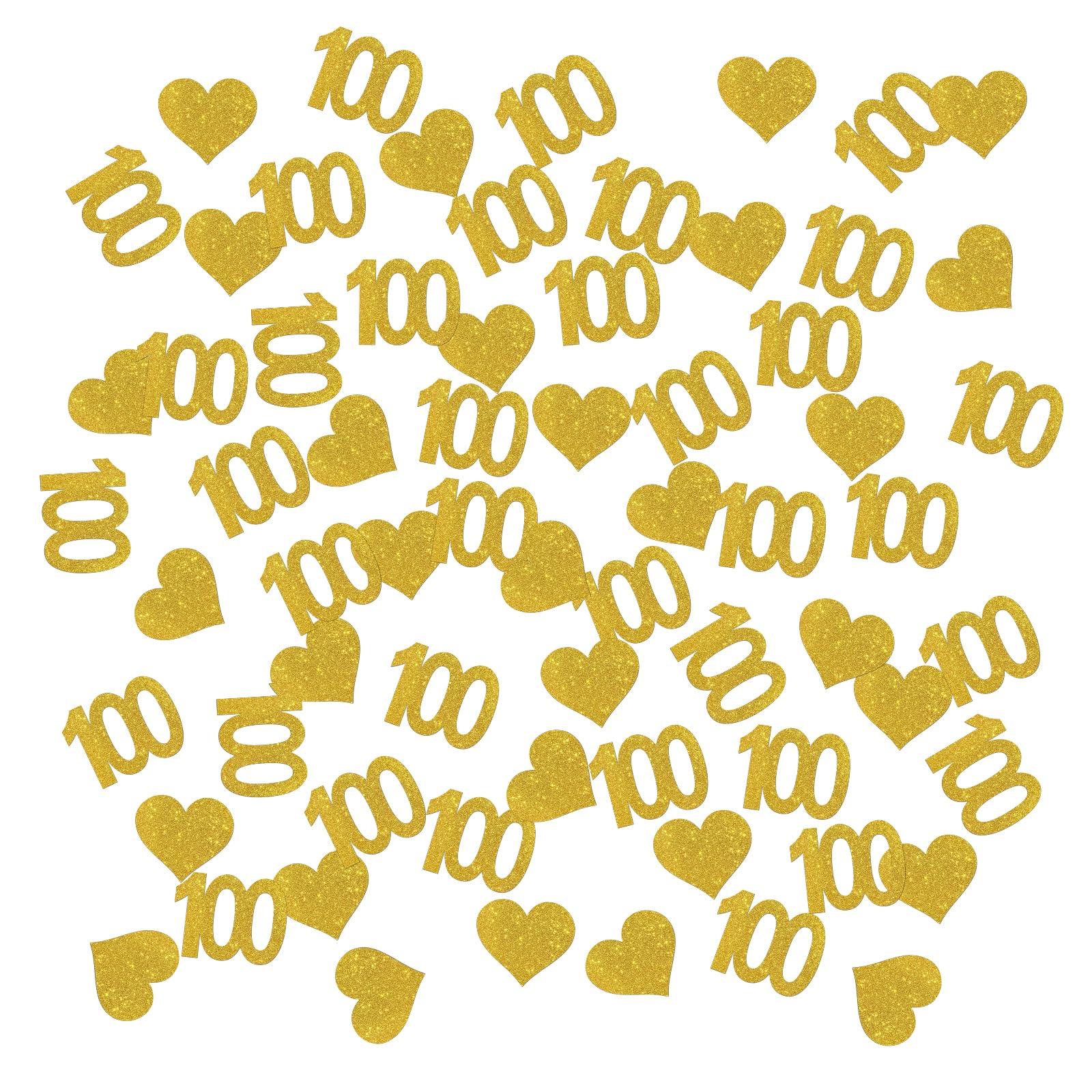 Number 100 Confetti Gold Glitter, Happy 100th Birthday Table Decor, One Hundred Years Paper Scatter, 100th Anniversary Cheers to 100 Years Party Table Decorations, 120pcs