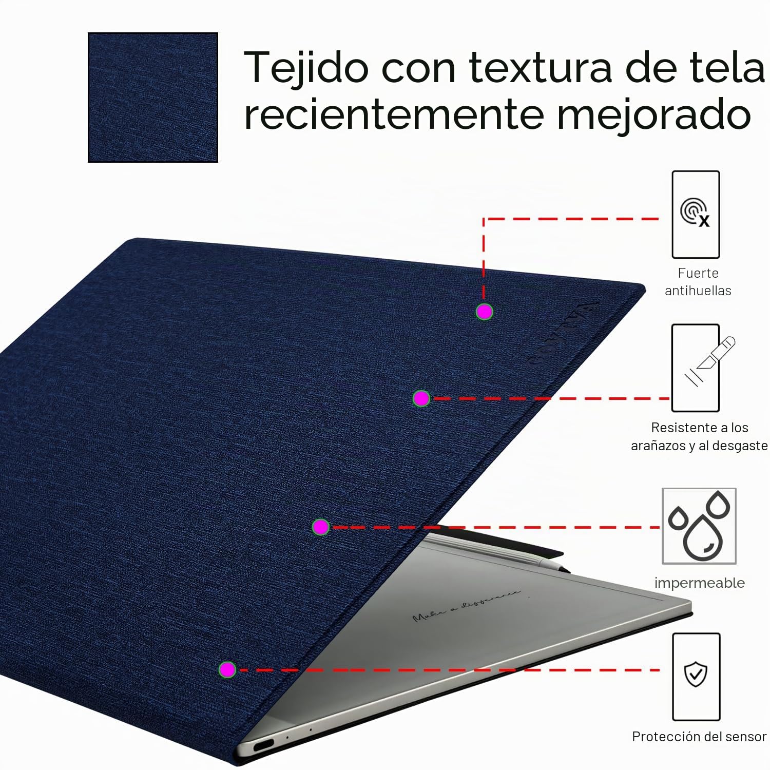 Funda magnética para Onyx Boox Tablet Note Max 13.3 / Boox Tab X C 13.3 Color Ultradelgada y ligera Funda de piel con hebilla magnética para bolígrafo, apagado y encendido automático y cierre