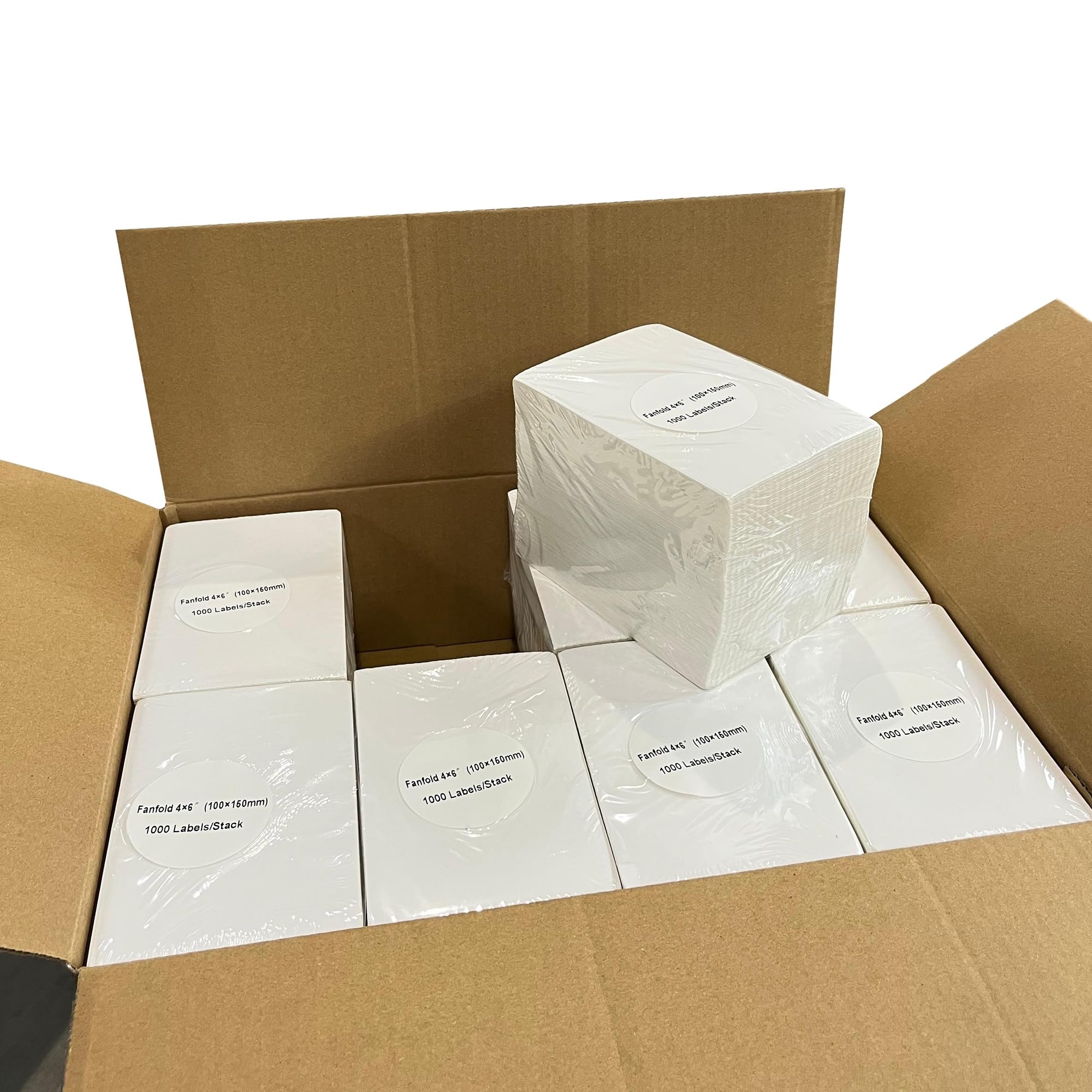 JeeJaan® 6000 Fanfold Shipping Labels 4" x 6" 100 x 150 mm Permanent Adhesive Thermal Labels Ideal for Amazon Shopify Etsy Royal Mail UPS FedEx DPD Label Printers for Shipping Barcodes Inventory — image 1