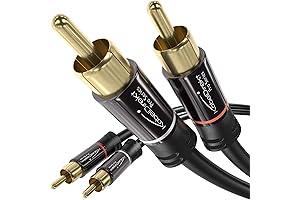 CableDirect – 3ft Shielded RCA Cable, 2 × 2 Plugs, Stereo Audio...