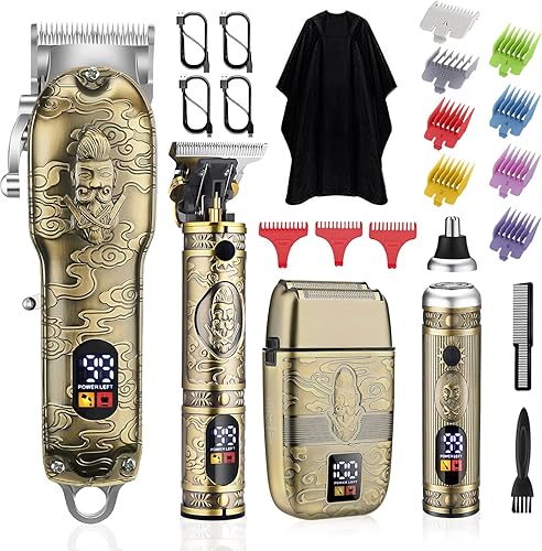 Bomxin Cortadora de pelo de nariz para hombres, juego de cortapelos y recortadores profesionales inalámbricos, afeitadoras de aluminio, maquinillas