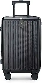 Mala Bordo 10kg Bagagem de Mão Expansivel Padrão ANAC com 4 Rodas duplas 360° Cadeado AntiFurto Mala de Viagem Alça Lateral com Divisória, Leve Resistente (preto)