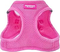 Vista 27 de Downtown Pet Supply Arnés para perros y gatos de taza, antitirones, XX-Pequeño, color caqui - Arnés ajustable con tela de malla acolchada y ribete