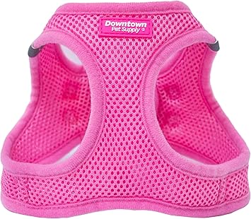 Downtown Pet Supply Step in Dog Harness for Small Dogs No Pull, Medium, Pink - Adjustable Harness with Padded Mesh Fabric and Reflective Trim - Buckle Strap Harness for Dogs