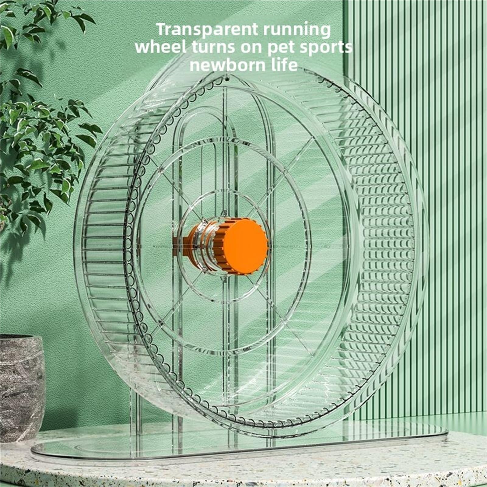 Soporte para hámster con ruedas extraíbles, lavables, altura ajustable, suministros para hámster, duraderos, fáciles de limpiar, artículos para mascotas (naranja, M)