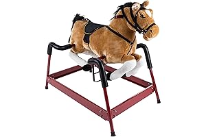 Happy Trails Spring Rocking Horse with Adjustable Foot Stirrups and Sounds for...