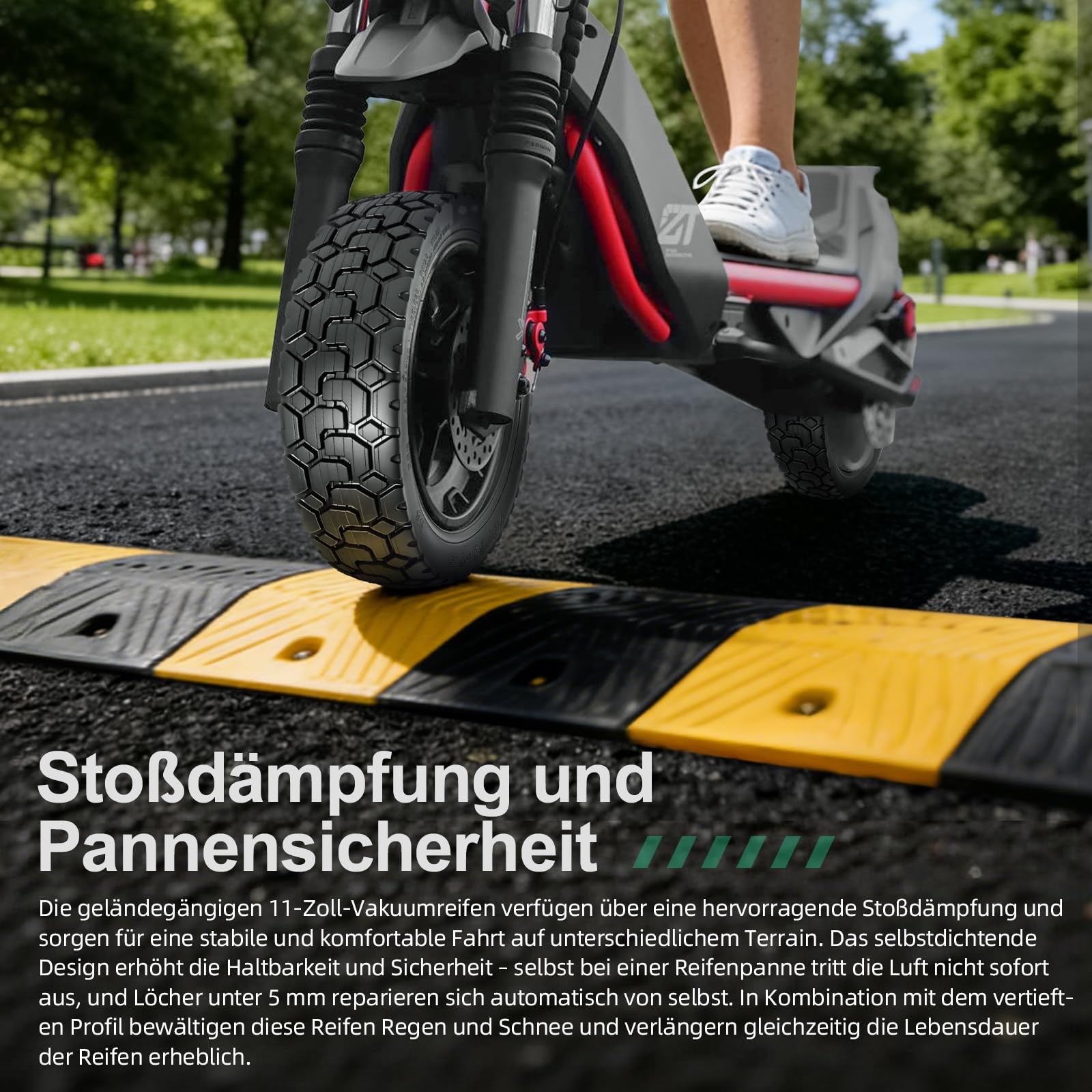 70/60-7,5 Ersatzreifen für Segway Ninebot ZT3 / ZT3 Pro, 11 Zoll Selbstreparierender Schlauchlose Reifen Cross Season Elektroroller Tire mit Kleber (Selbstreparierender-2 Stück)