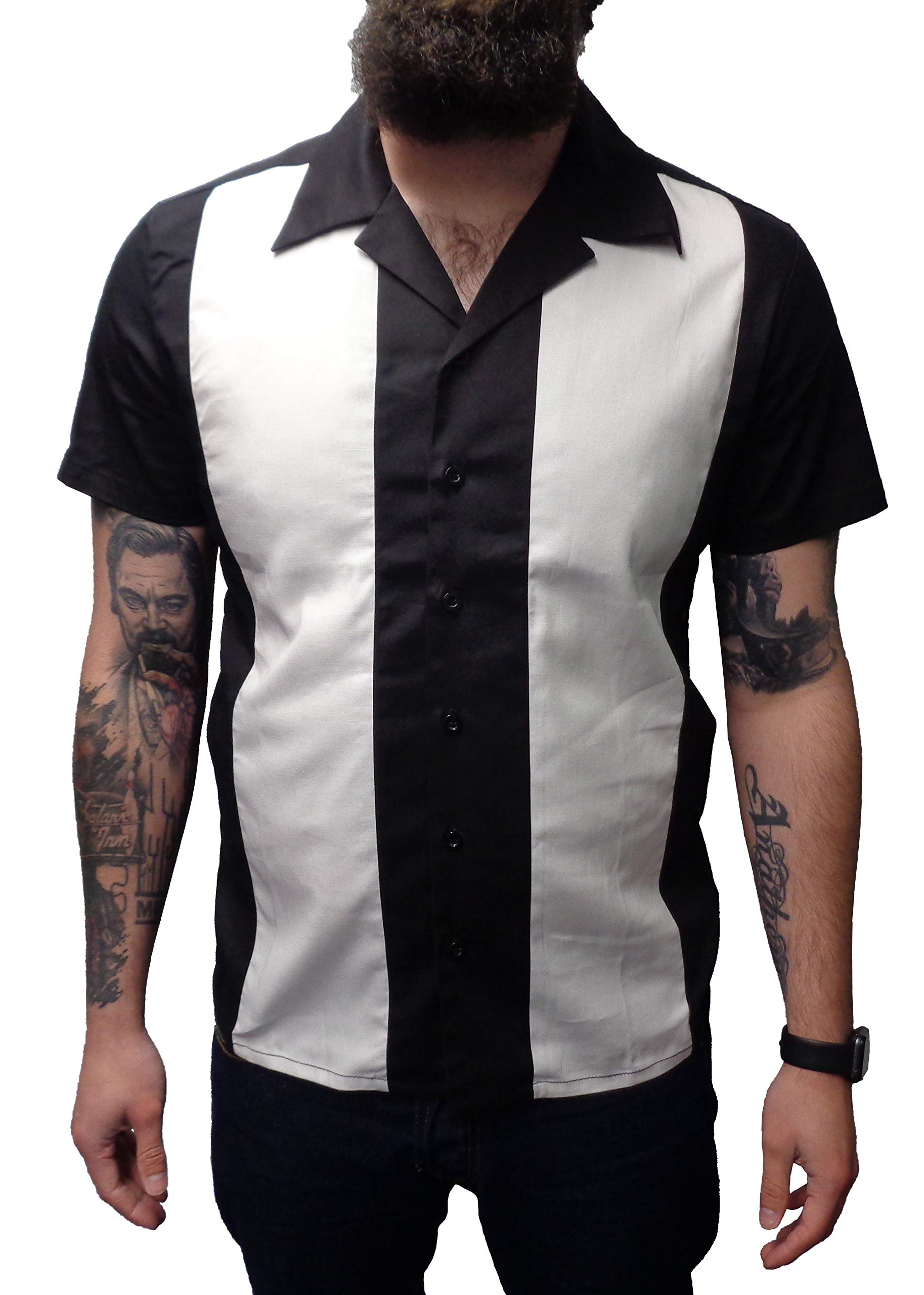 Mazeys Rockabilly Bowling Shirts (Medium, Black/White)